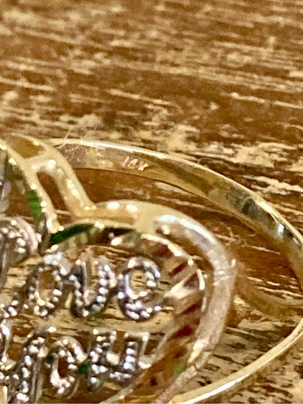 14K Gold Heart Ring “I Love You” White and Yellow Gold Size 9 - Picture 15 of 17